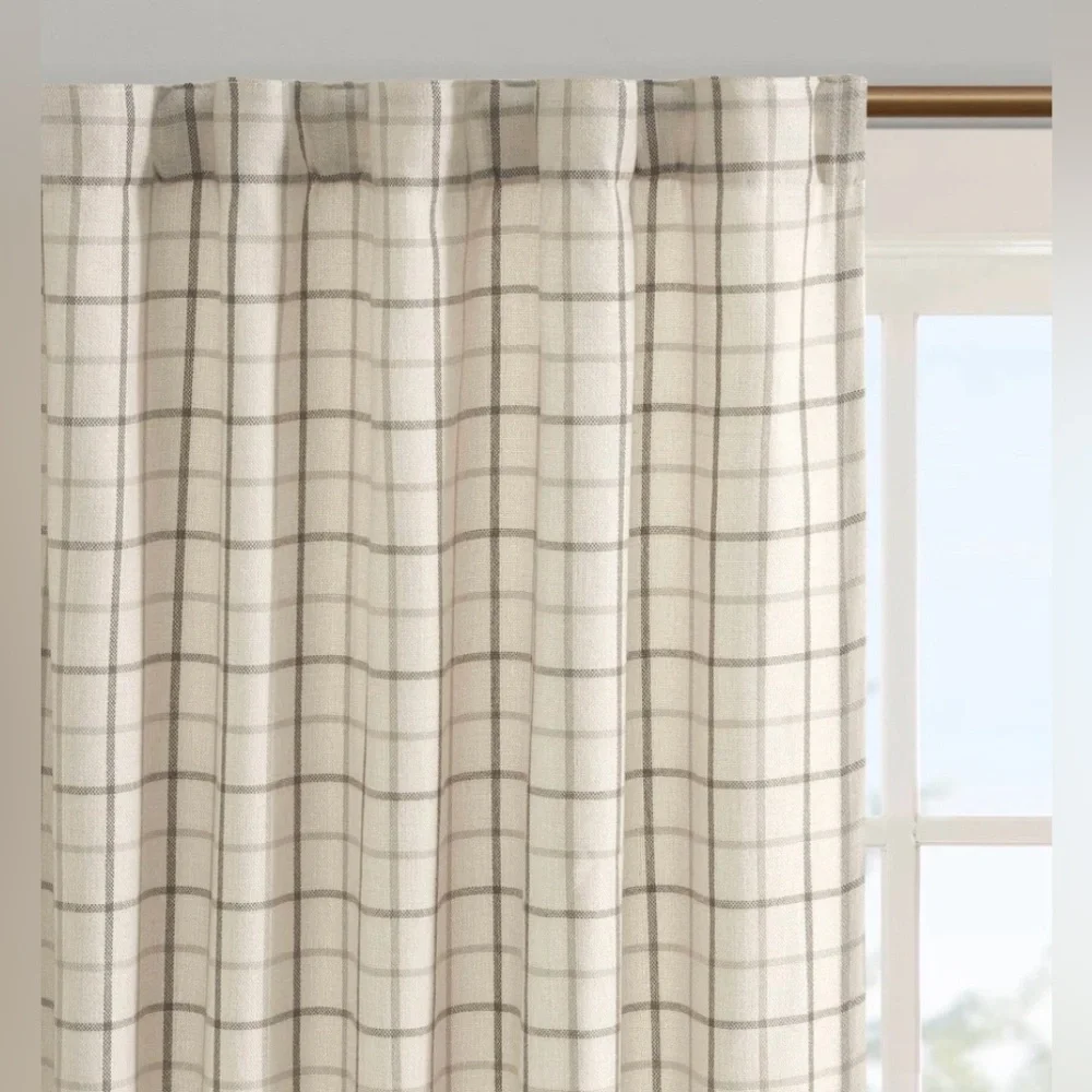 Madison Park Anaheim Plaid Rod Pocket and Back Tab Single Curtain Panel